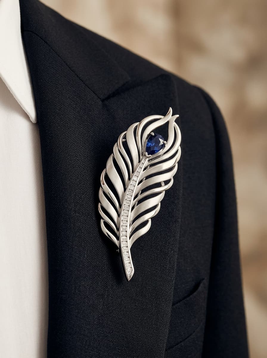 Aster Feather Brooch