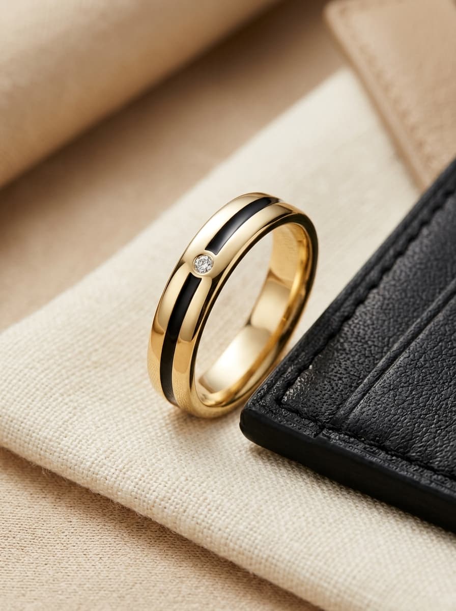 Noir Ligne Wedding Band